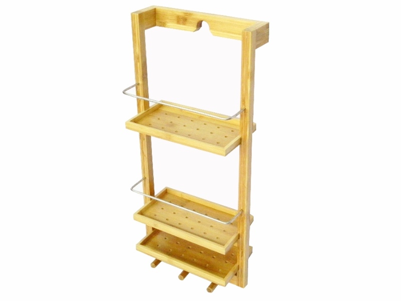 Curated Bamboo Shower Caddy Stackable - Eco-friendly Bathroom Organizer